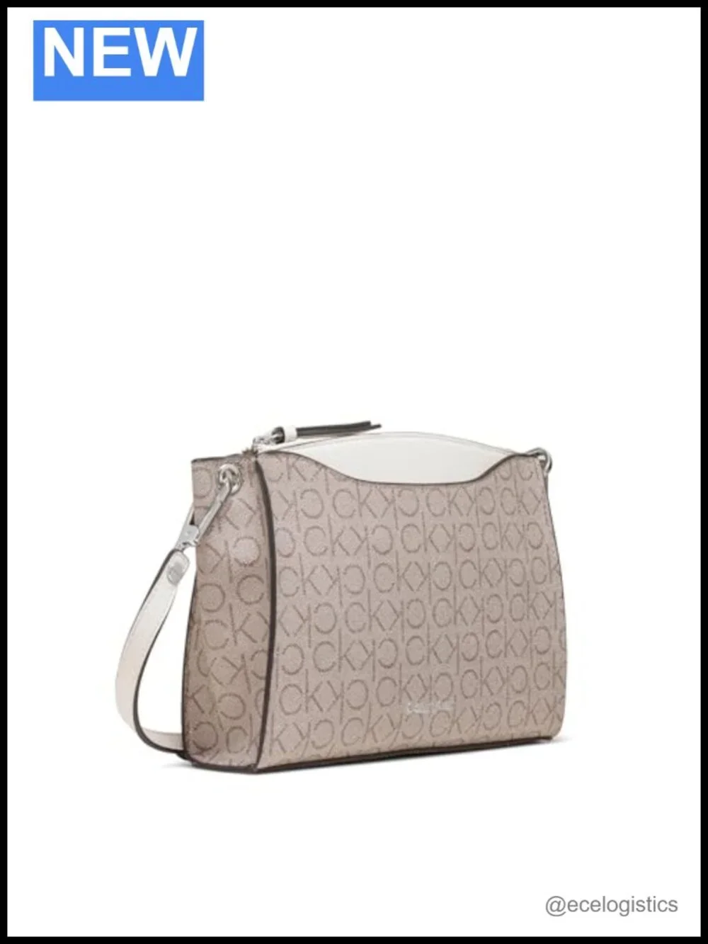 Vegan Leather Top Zip Crossbody Bag with Adjustable Strap